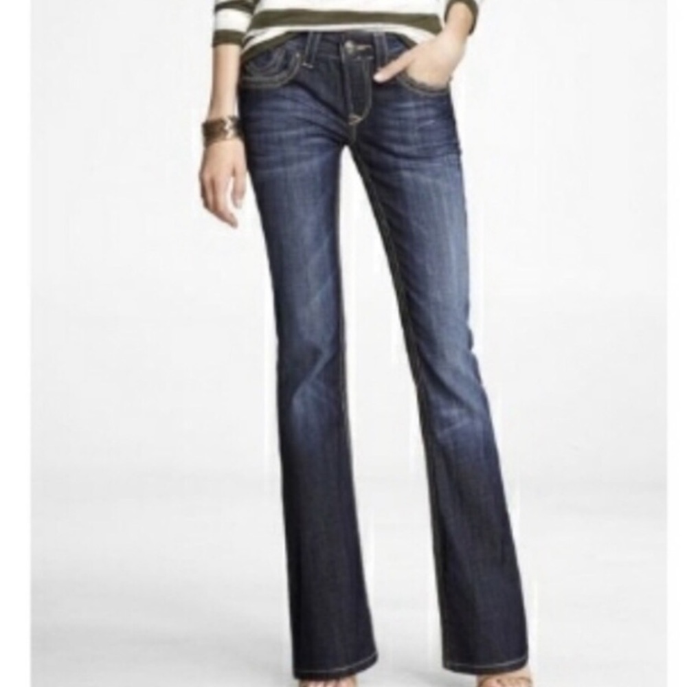 Express Rerock Low Rise Boot Cut Jeans Size: 2